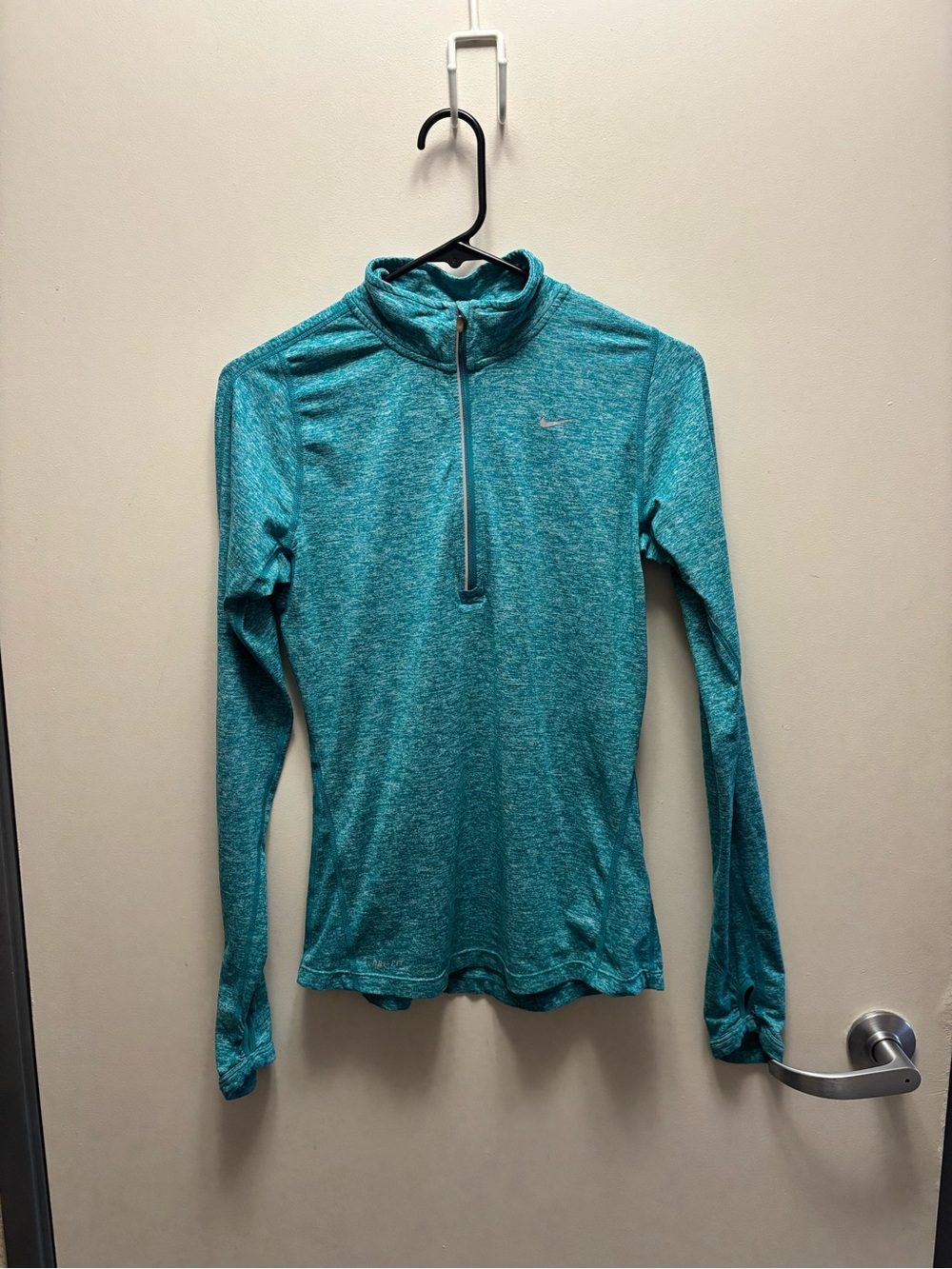 Nike Teal Quarter-Zip Long-Sleeve Performance Top